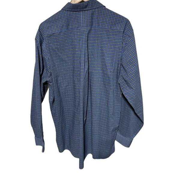 L.L. Bean Blue Plaid Button Front Shirt Size XLT - Picture 2 of 8